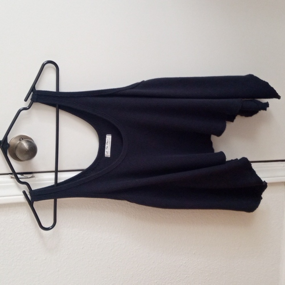 We The Free Black Tank with Asymmetrical Hem M